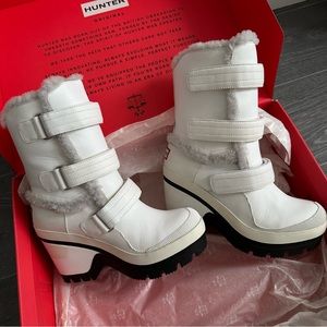 Hunter - White Fur Snow Boots - Brand New in Box